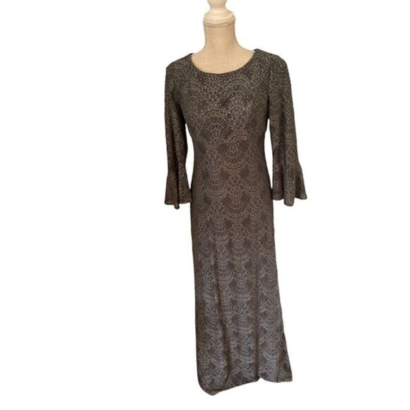 Alex Evenings Pewter Lace Gown 1121896 NWT - Picture 3 of 8